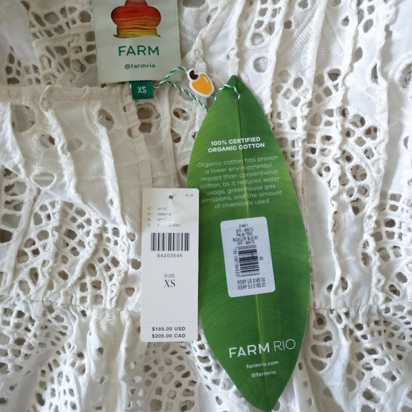 NWT Farm Rio Palm Tree Richelier Lace Eyelet Blouse XS - Picture 13 of 16